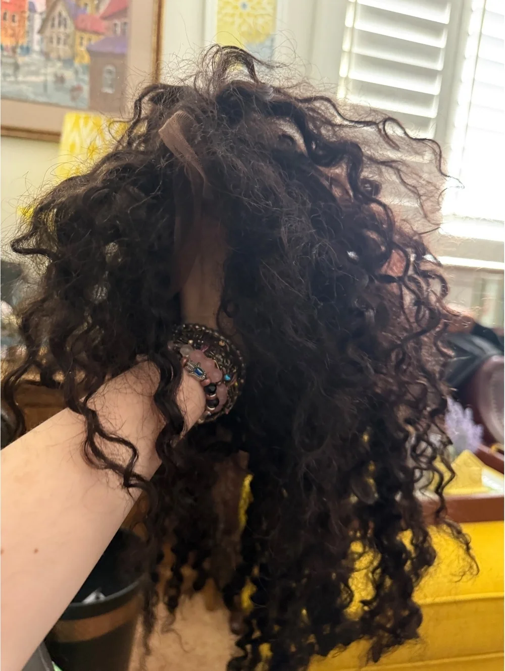 Rave costume everyday use curly wig tightly coiled